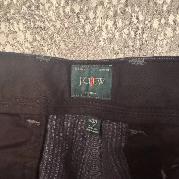 J. Crew 7" linen short Navy Grey Fine Stripe Size 33" Inseam 7"  NWT - Picture 4 of 6